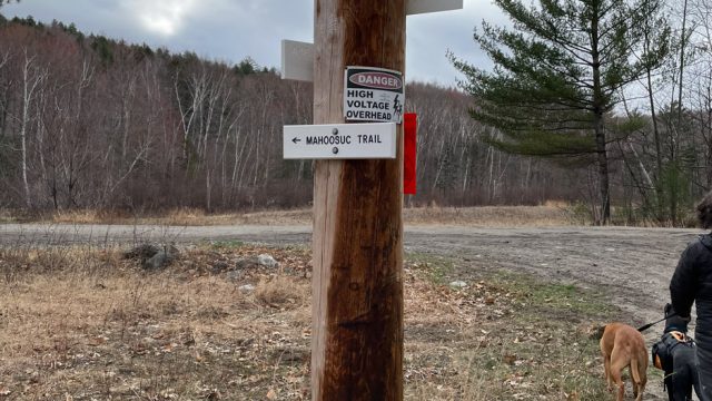 mahoosuc trail sign near presidential rail trail gorham nh